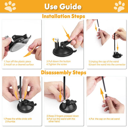 Suction Cup Handheld Cat Feather Toys
