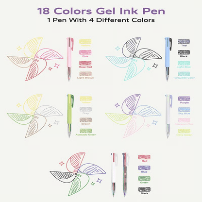 🔥Best Gift idea 50%OFF🎁-🌈4 In 1 Gel Ink Pens