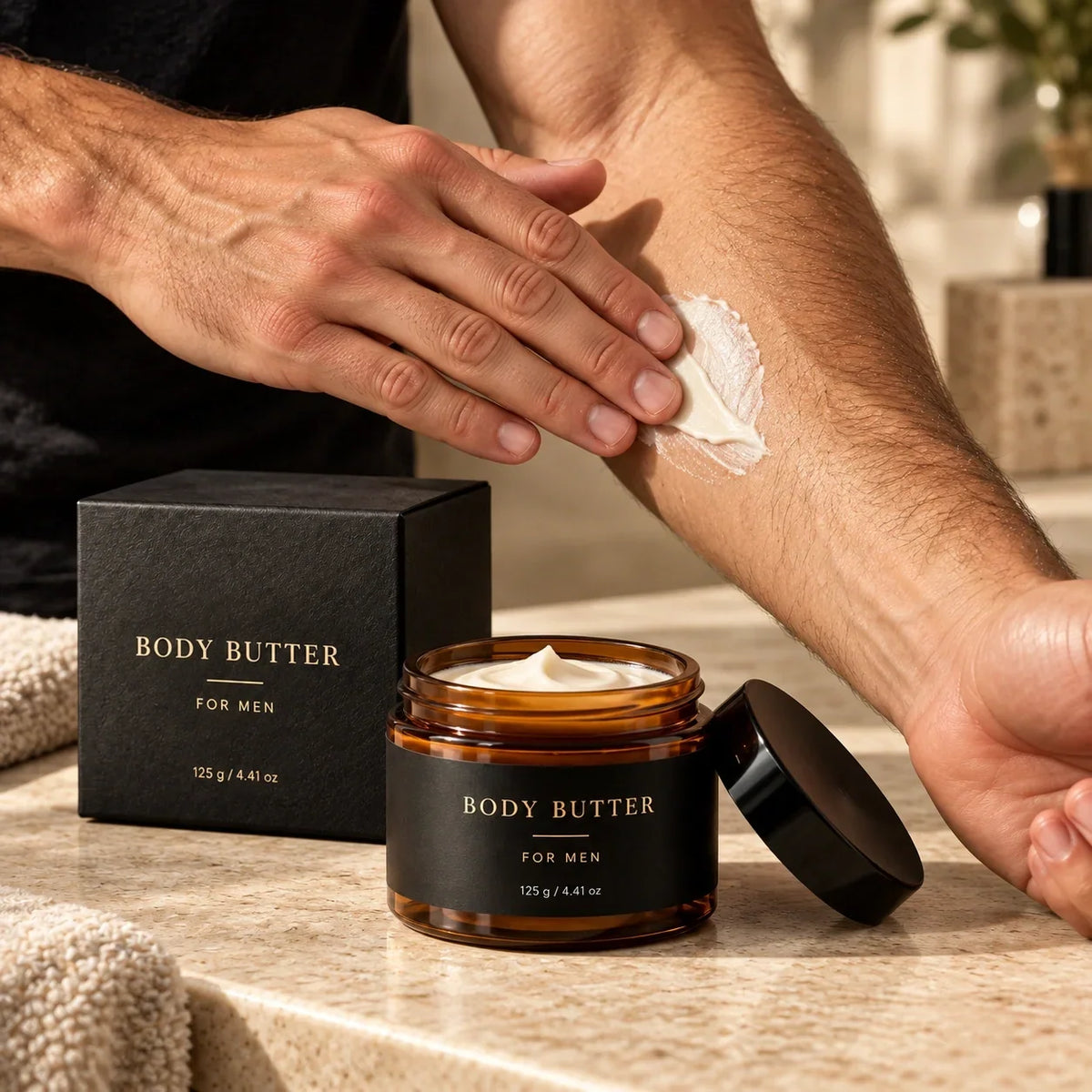 🧴 Miriano Pheromone Body Butter – shea butter & cocoa butter, 12-hour scent, non-greasy finish; replaces both body lotion and eau de cologne. For men who want to smell great all day long.