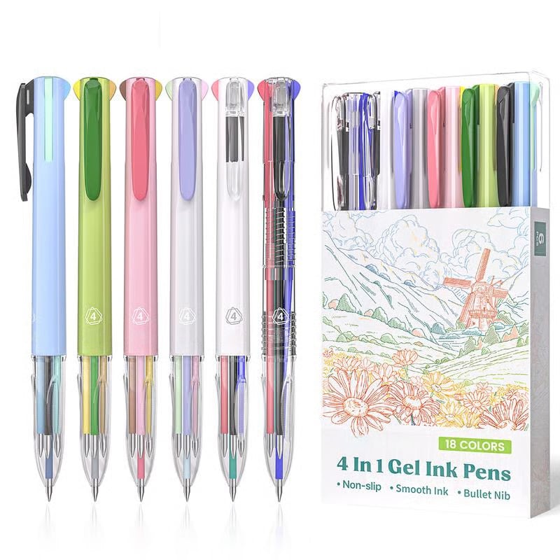 🔥Best Gift idea 50%OFF🎁-🌈4 In 1 Gel Ink Pens