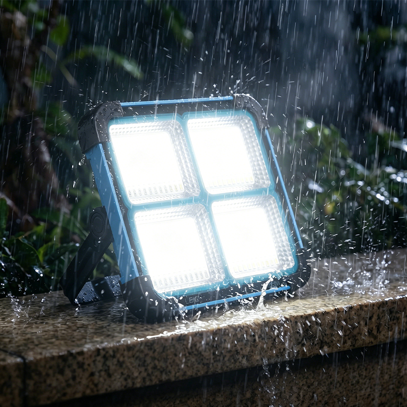 Solar Rechargeable LED Work Light - 288 Super Bright 5730 Beads Floodlight, USB & Type-C Charging, 5 Lighting Modes, IP66 Waterproof, Magnetic, SOS Emergency Signal, Adjustable Stand, Portable Light for Camping, Car Repairs