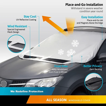 Block Snow & Ice Instantly! Magnetic Windshield Cover