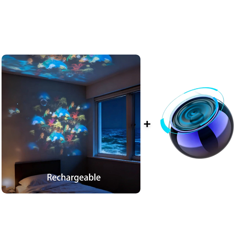 📢📢40% OFF !! ⏰ Ocean Wave Projector Light – Dynamic Rotating Aurora, Adjustable Brightness, Rechargeable