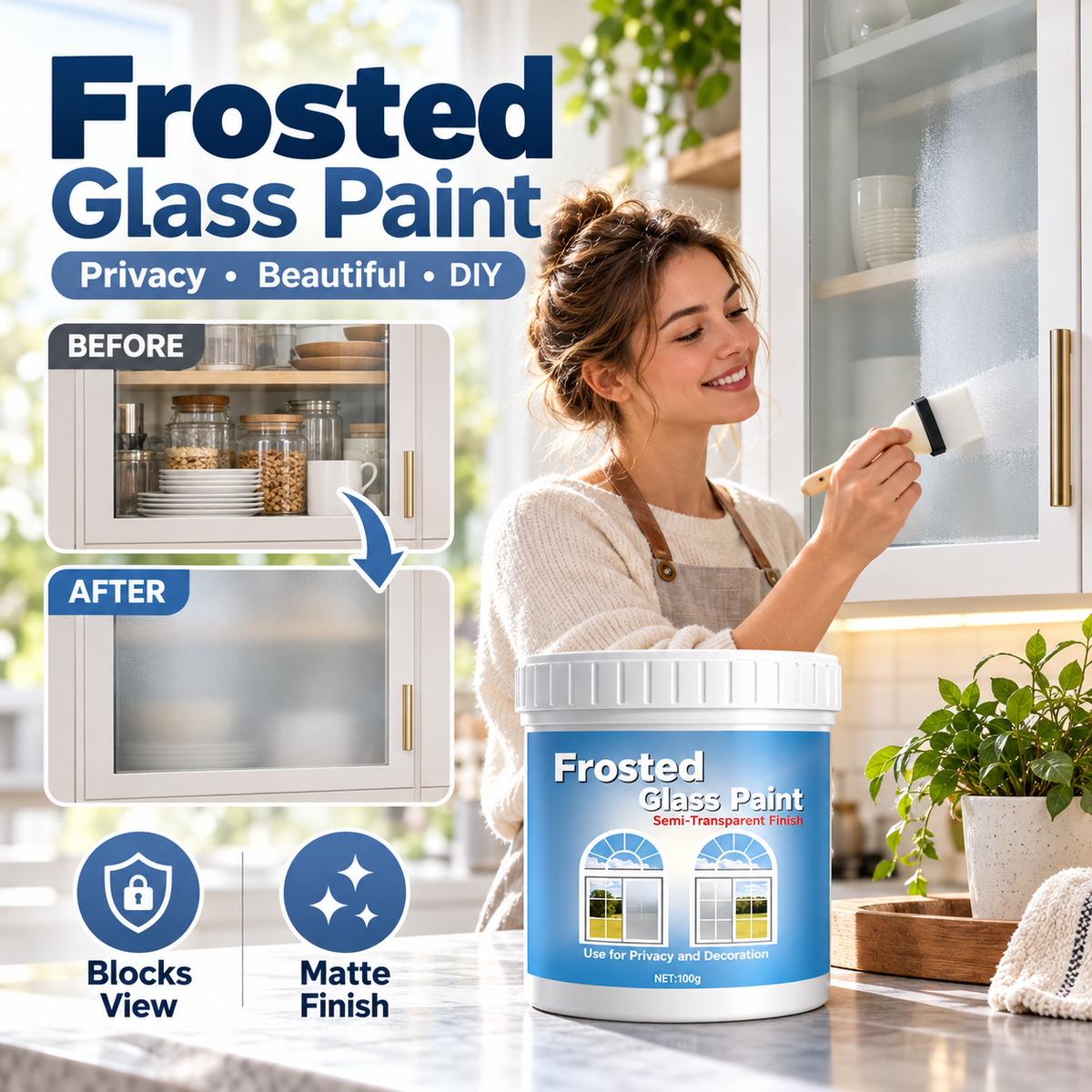 Glass Vase DIY Frosted Paint