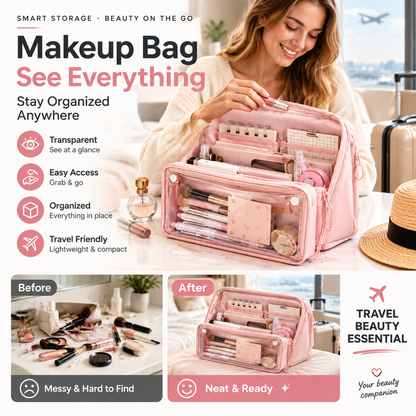 🖊️50% OFF NOW! Large-Capacity Detachable 9-Tier Organizer – Large multi-compartment cosmetic bag featuring a detachable front pocket; portable and durable, ideal for travel and business trips.