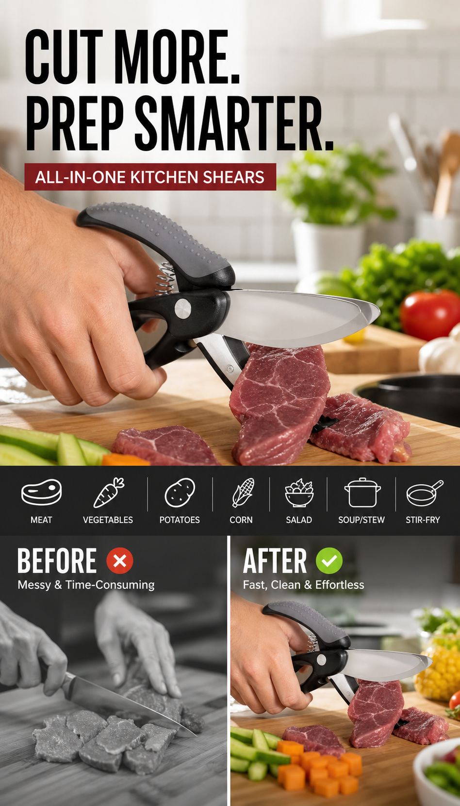 Stainless Steel Multifunctional Kitchen Scissors