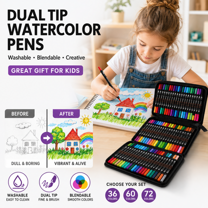 Washable double-ended acrylic markers with layering function