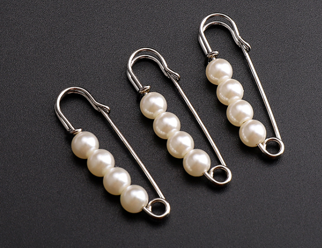 ✨Pearl Brooch Pins,Safety Pins for Clothing Dress pants skirt Cardigan Collar，Faux Pearl Rhinestones Brooches for Women Girls Pants Extender Safety Pins