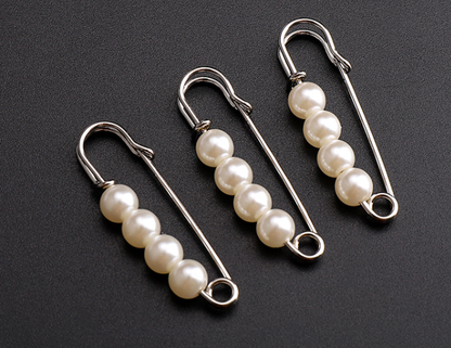 ✨Pearl Brooch Pins,Safety Pins for Clothing Dress pants skirt Cardigan Collar，Faux Pearl Rhinestones Brooches for Women Girls Pants Extender Safety Pins