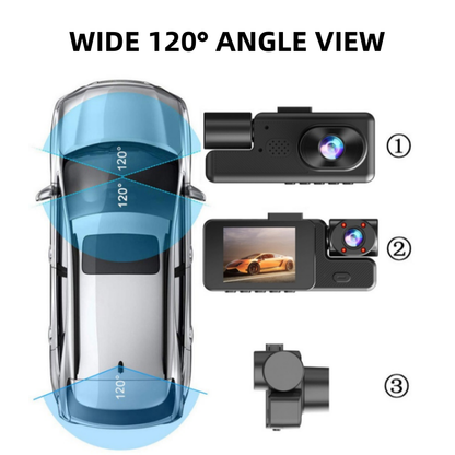 Pxcxu📸 3-Channel 1080P Dash Cam with WiFi🚗