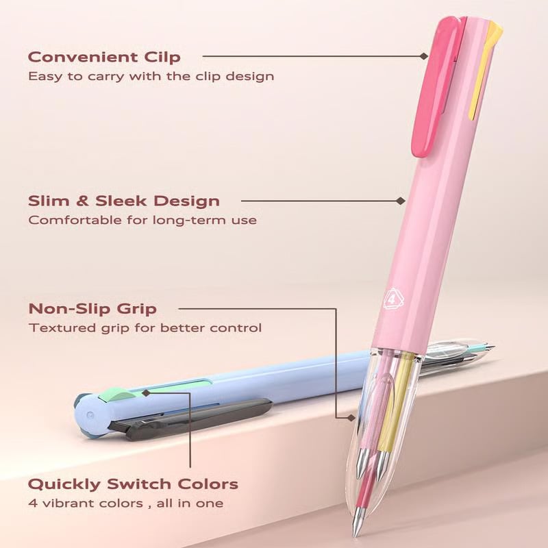🔥Best Gift idea 50%OFF🎁-🌈4 In 1 Gel Ink Pens
