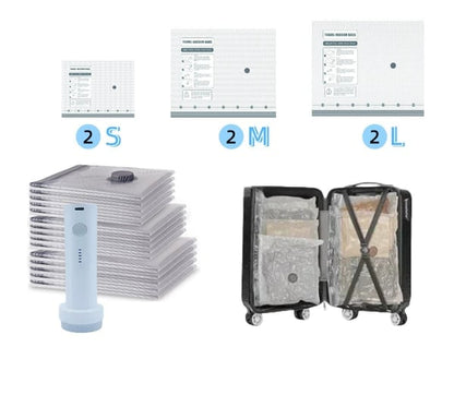 🔥 X7 Cordless Travel Vacuum Bag Set