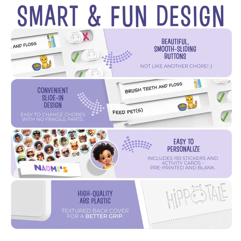 Magnetic Kids Chore Chart - Daily Routine Chart with Checklist, Stickers, Plastic Icons & Visual Task System, Back to School Supply That Builds Structure for Autistic Kids & ADHD Tools