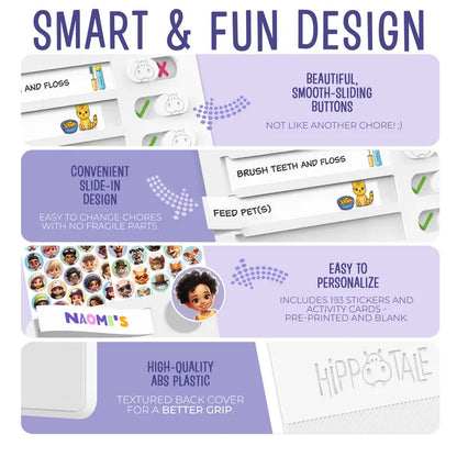 Magnetic Kids Chore Chart - Daily Routine Chart with Checklist, Stickers, Plastic Icons & Visual Task System, Back to School Supply That Builds Structure for Autistic Kids & ADHD Tools