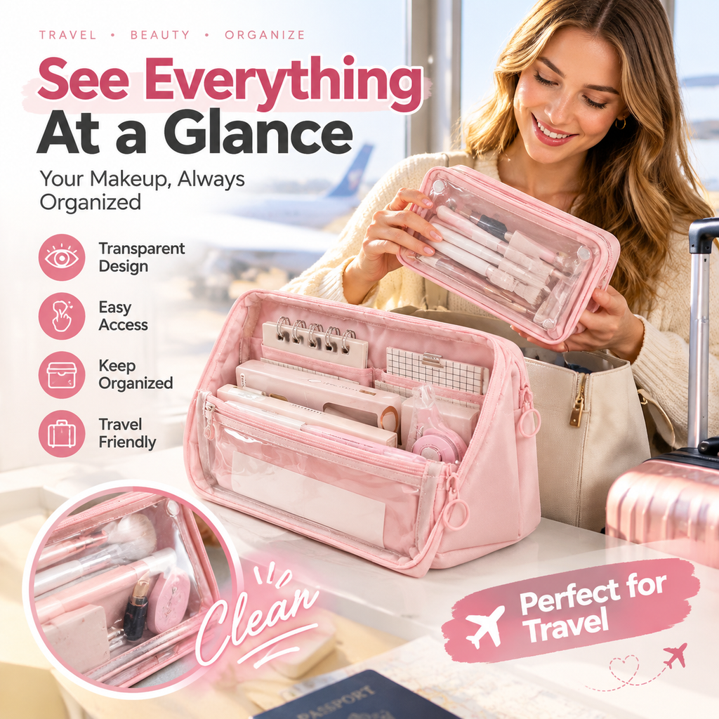 🖊️50% OFF NOW! Large-Capacity Detachable 9-Tier Organizer – Large multi-compartment cosmetic bag featuring a detachable front pocket; portable and durable, ideal for travel and business trips.