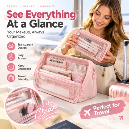 🖊️50% OFF NOW! Large-Capacity Detachable 9-Tier Organizer – Large multi-compartment cosmetic bag featuring a detachable front pocket; portable and durable, ideal for travel and business trips.