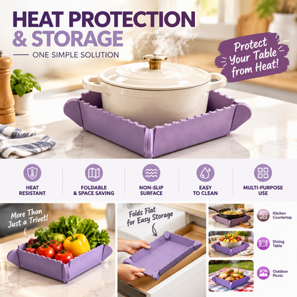Magnetic Silicone Trivet 🍳🧲 | Foldable Pot Mat & Small Kitchen Tray