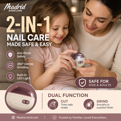 🎉 2026 Sale — Over 113,000 Sold! ✂️ 2-in-1 Smart Electric Nail Clipper & Polisher – Anti-Pinch Safety & LED Light 💅