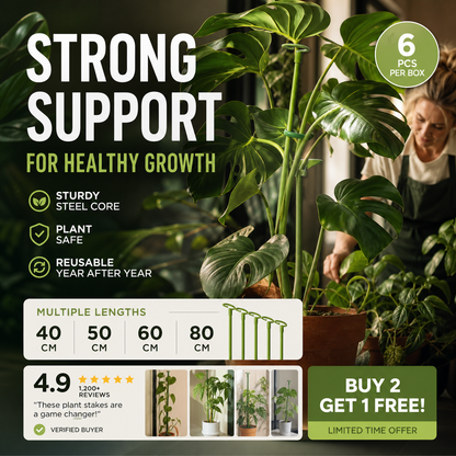 A semi-circular support frame to prevent drooping flowers, suitable for hydrangeas, roses, monstera, indoor potted plants, and outdoor garden vegetables.