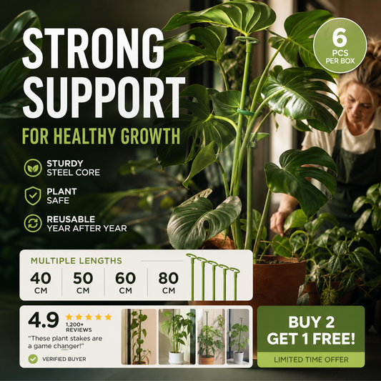 A semi-circular support frame to prevent drooping flowers, suitable for hydrangeas, roses, monstera, indoor potted plants, and outdoor garden vegetables.