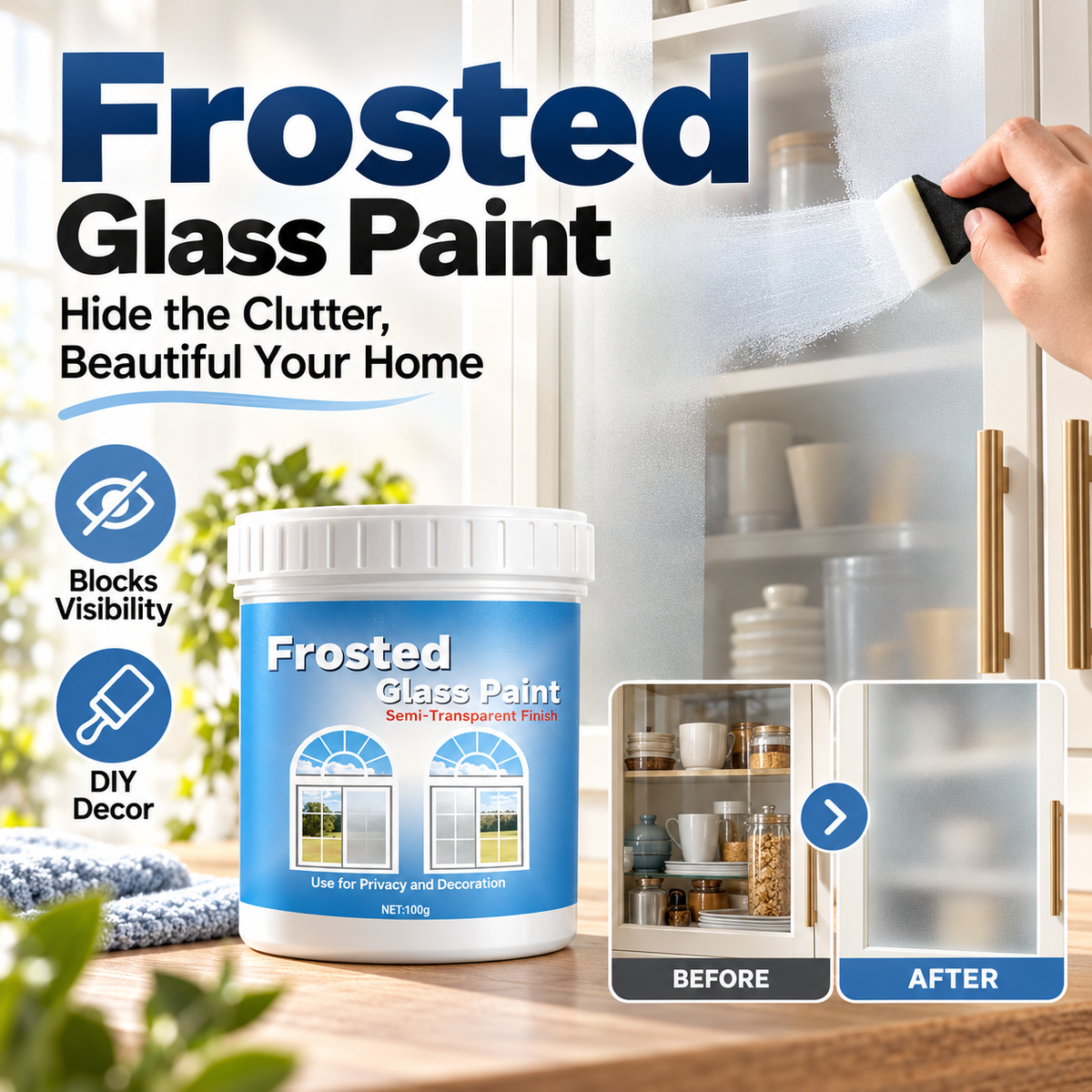 Glass Vase DIY Frosted Paint