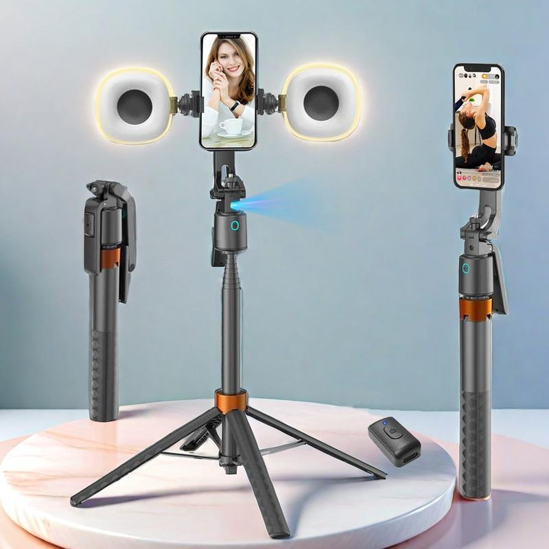 ⏳Time-Limited Special⏰180cm Smart Face-Tracking PTZ Selfie Stick – 360° Auto Follow Phone Tripod with Fill Light, 4-Axis Anti-Shake for Live Streaming & Video Shooting
