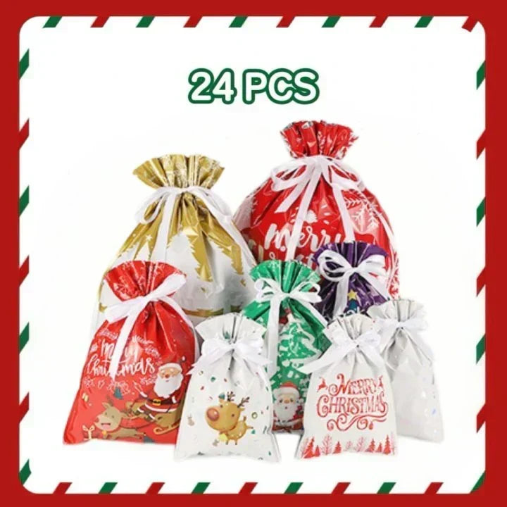 Premium Christmas Drawstring Gift Bag