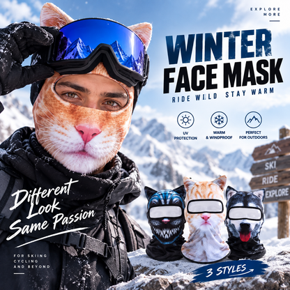 🐺3D Animal Print Face‑Kini | UV Sun Protection Full‑Face Balaclava for Outdoor & Cosplay