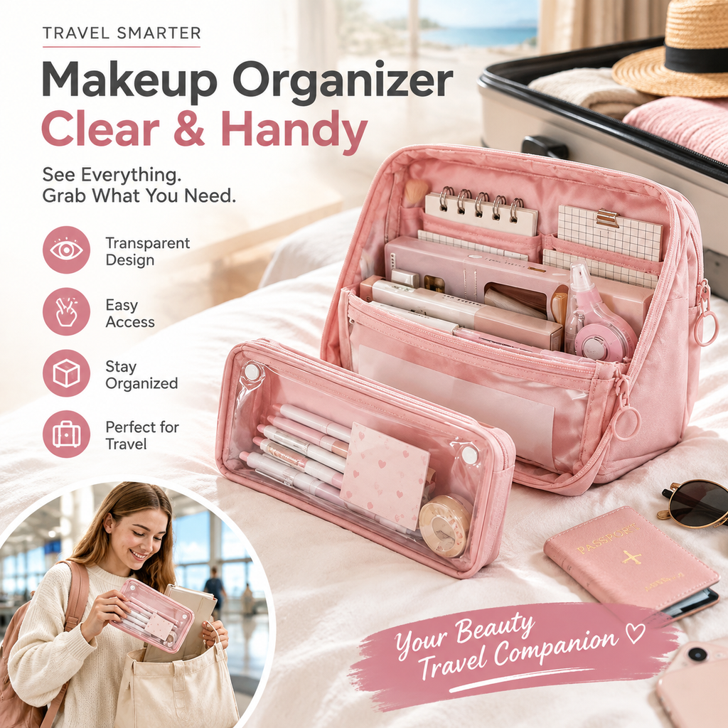🖊️50% OFF NOW! Large-Capacity Detachable 9-Tier Organizer – Large multi-compartment cosmetic bag featuring a detachable front pocket; portable and durable, ideal for travel and business trips.