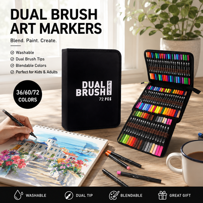 Washable double-ended acrylic markers with layering function