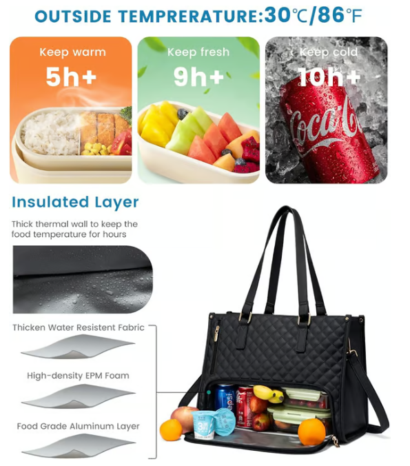 🔥Hot Sale 50% OFF🔥3 in 1 Lunch Tote Bag for Women🎁Free Matching Wallet⏰
