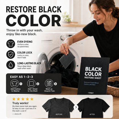 Clothing blackening film brightens and fixes color without fading