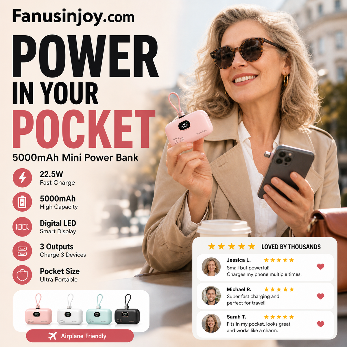⏰Limited Offer 50% OFF!🔥5000mAh Mini Power Bank– Ultra-Portable & Universally Compatible🔋📱