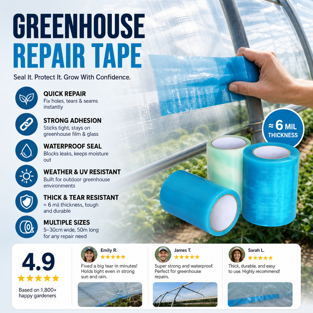 🏡 LIMITED‑TIME 50% OFF! 🧲 Weather‑Resistant Greenhouse Repair Tape – Heavy‑Duty, Strong Adhesive, Outdoor‑Ready 🌿