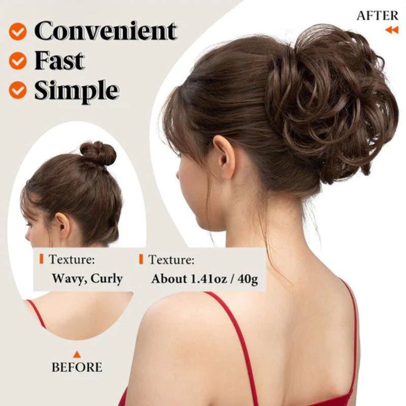 👱‍♀️ 50% OFF! ✨ Messy Side Comb Hair Bun – Instant Voluminous Updo Clip-In – 10-Second Effortless Styling, Slip-Proof All-Day Hold, Premium Heat-Friendly Fiber Up to 160°C & Lightweight Only 90g – 3 Placement Styles 🎀