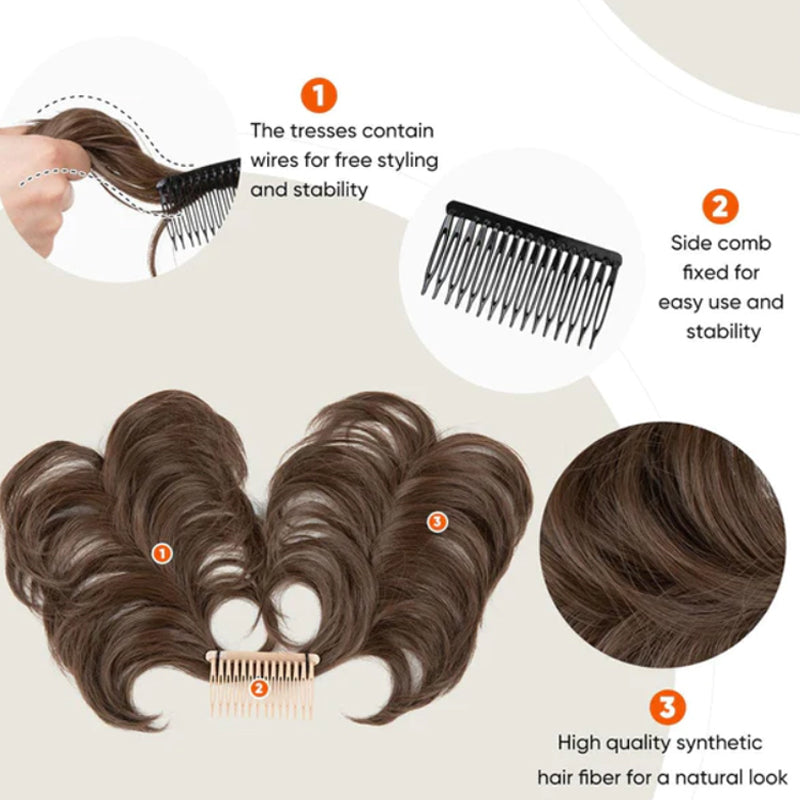 👱‍♀️ 50% OFF! ✨ Messy Side Comb Hair Bun – Instant Voluminous Updo Clip-In – 10-Second Effortless Styling, Slip-Proof All-Day Hold, Premium Heat-Friendly Fiber Up to 160°C & Lightweight Only 90g – 3 Placement Styles 🎀