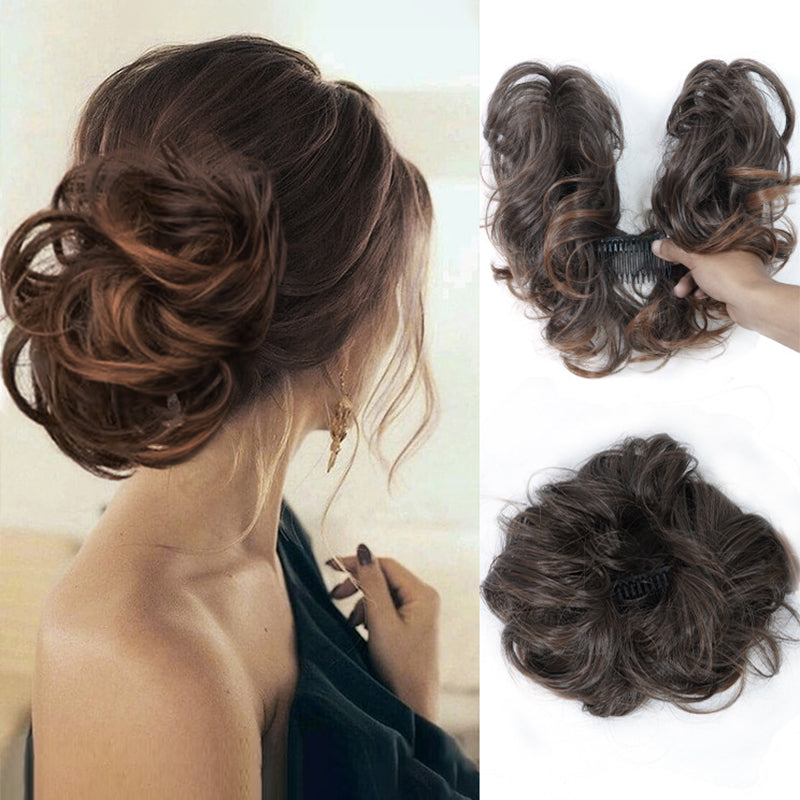 👱‍♀️ 50% OFF! ✨ Messy Side Comb Hair Bun – Instant Voluminous Updo Clip-In – 10-Second Effortless Styling, Slip-Proof All-Day Hold, Premium Heat-Friendly Fiber Up to 160°C & Lightweight Only 90g – 3 Placement Styles 🎀