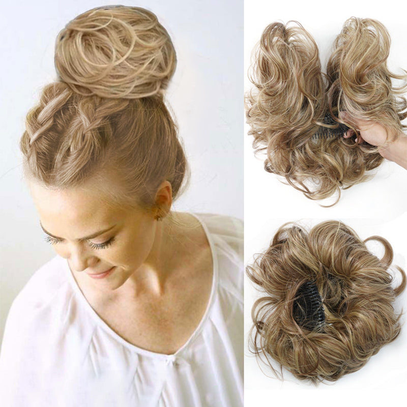👱‍♀️ 50% OFF! ✨ Messy Side Comb Hair Bun – Instant Voluminous Updo Clip-In – 10-Second Effortless Styling, Slip-Proof All-Day Hold, Premium Heat-Friendly Fiber Up to 160°C & Lightweight Only 90g – 3 Placement Styles 🎀