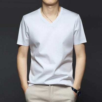 Men's Modal Short Sleeves V-Neck T-Shirt