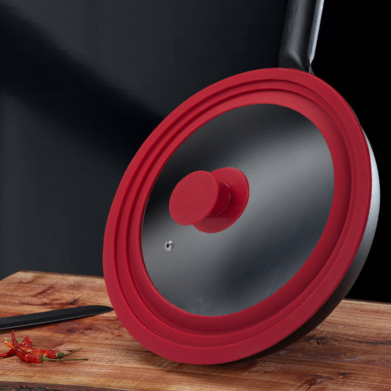 Universal Lid for Pots with Heat Resistant Silicone Rim