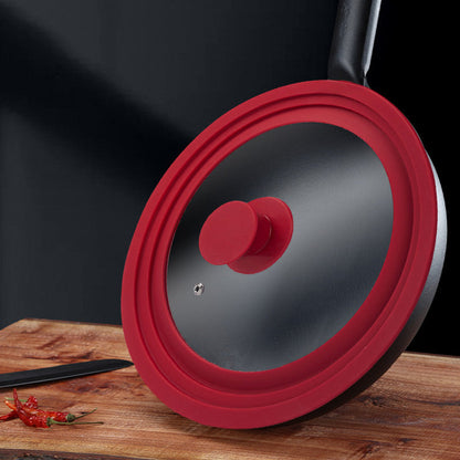 Universal Lid for Pots with Heat Resistant Silicone Rim