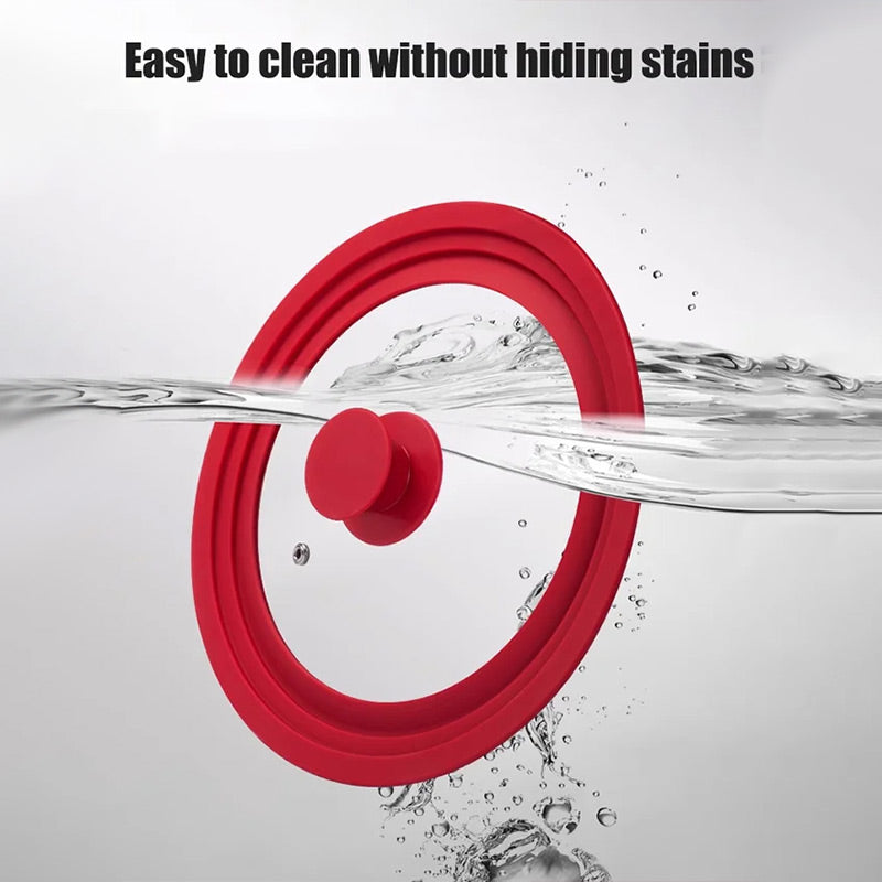 Universal Lid for Pots with Heat Resistant Silicone Rim