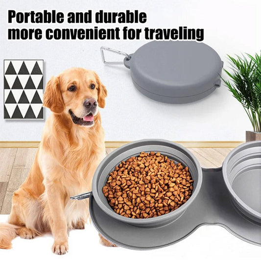 2-in-1 Collapsible Dog Bowl with Carabiner