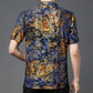 Men's Chinese-Style Business Printed Short Sleeve Shirt