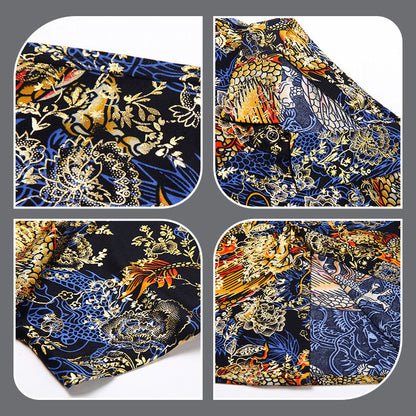 Men's Chinese-Style Business Printed Short Sleeve Shirt