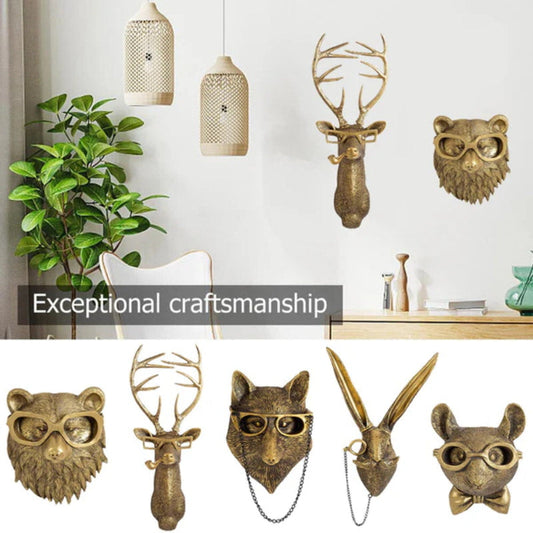 Elegant Animal Head Wall Sculptures