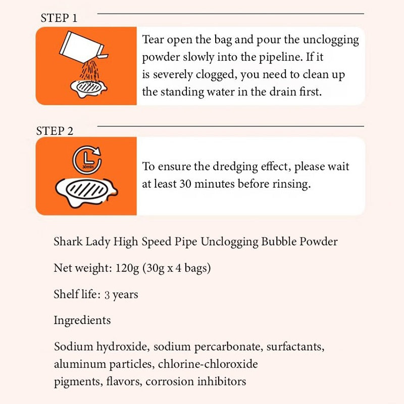 🖤Black Friday Hot Sale 50% OFF!!🌸Powerful Drain Unblocker Powder, Fast-Acting Sink & Pipe Clog Remover for Home🧼