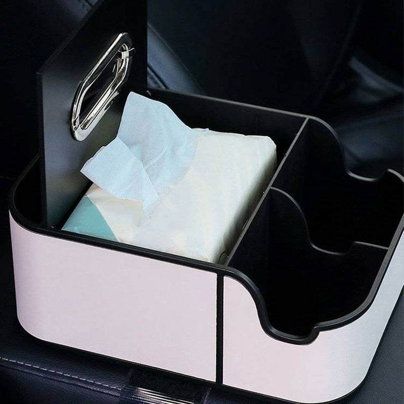 Multifunctional Car Armrest Organizer for Tissues & Drinks