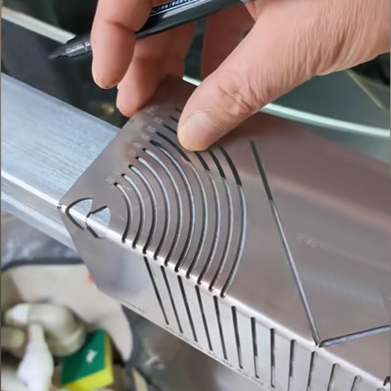 Square Stainless Steel 90° Arc Angle Marking Ruler