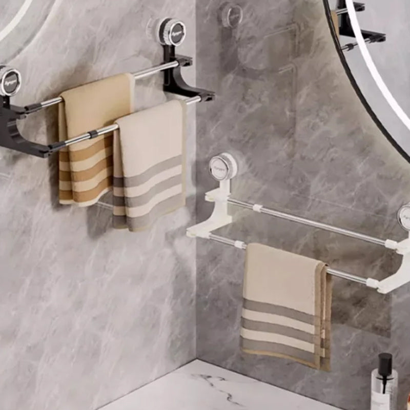 Suction Cup Hanging Double Bar Towel Rack